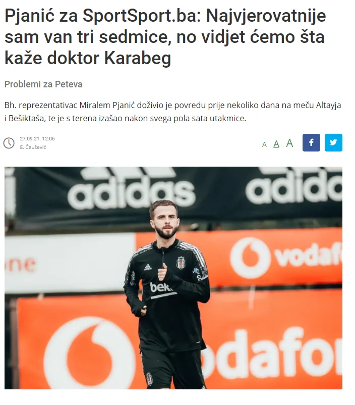 SON DAKİKA BEŞİKTAŞ HABERİ - Siyah beyazlıların yıldız oyuncusu Miralem Pjanic açıkladı! Sahalara ne zaman dönecek? - 1