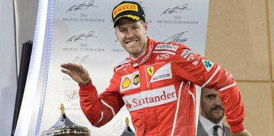 Bahreyn'de zafer Vettel'in