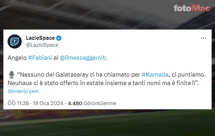 TRANSFER HABERİ: Lazio'dan resmi açıklama! Kamada ve Galatasaray...