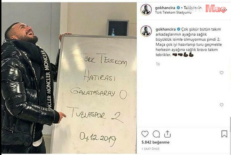 Tuzlaspor - Galatasaray maçına damga vuran Gökhan Çıra yine olay yarattı!