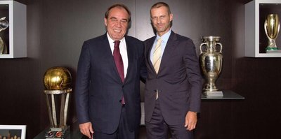 Demirören'den UEFA Başkanına ziyaret