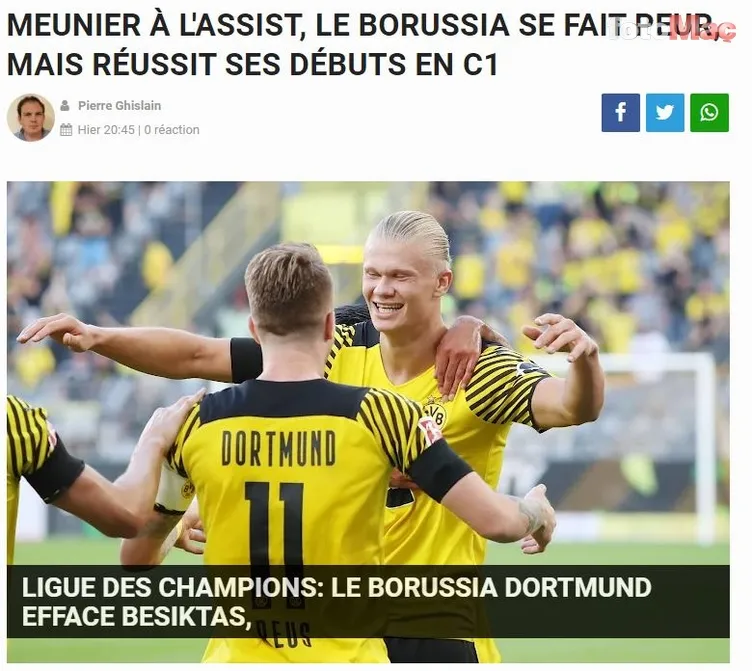 Son dakika spor haberi: Avrupa basını Beşiktaş-Borussia Dortmund maçını böyle gördü!