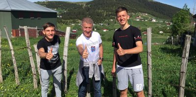 Trabzonspor Başkanı Ahmet Ağaoğlu'ndan Serkan Asan ve Kerem Baykuş'a ziyaret