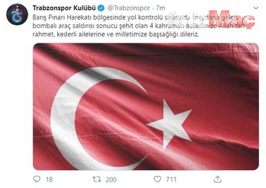 Süper Lig ekiplerinden Barış Pınarı Harekatı şehitleri için başsağlığı mesajı!
