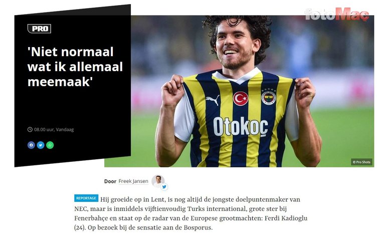 FENERBAHÇE HABERLERİ - Ferdi Kadıoğlu Hollanda basınına konuştu! Transfer ve Milli Takım...