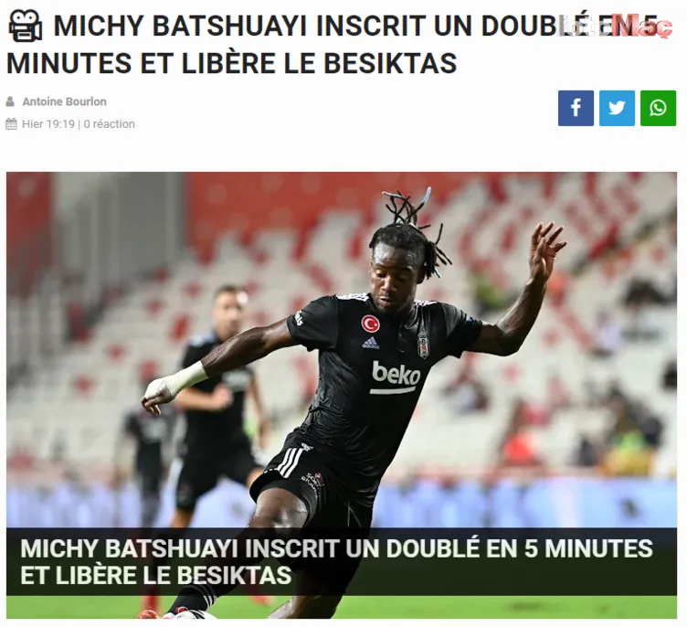 Belçika basınından Batshuayi yorumu! "5 dakikada Beşiktaş'ı kurtardı"