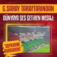 G.Saray taraftarından dünyaya mesaj: Soykırımı durdurdun!