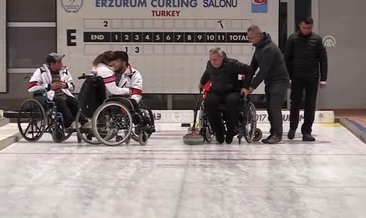 Erzurum Valisi Okay Memiş tekerlekli sandalyede curling oynadı