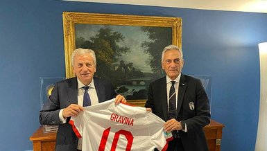 Servet Yardımcı'dan İtalya Futbol Federasyonu Başkanı Gravina'ya ziyaret