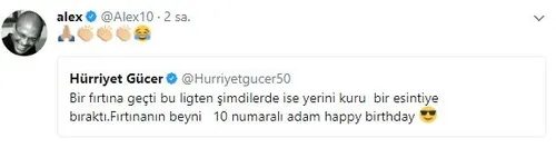 Alex de Souza'ya Twitter'dan mesaj - 1