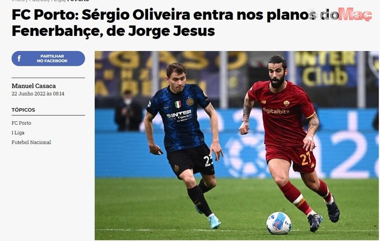 Fenerbahçe'den Porto'nun yıldızına transfer kancası! Sergio Oliveira...