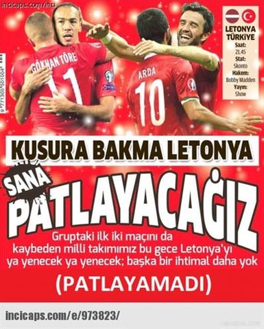 Letonya-Türkiye maçı caps’leri