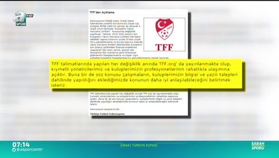 >TFF'den limit açıklaması