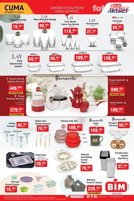 Bim aktüel katalog 20 Aralık Cuma | Bu Cuma Bim'de indirimli aktüel ürünler