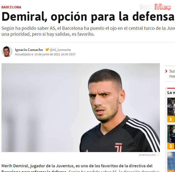Son dakika spor haberi: Transferi İspanyollar duyurdu! 'Barcelona Merih Demiral'ın peşinde'
