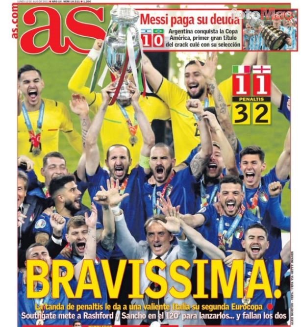 Son dakika spor haberi: İtalya'nın EURO 2020 şampiyonluğu Avrupa basınında geniş yankı uyandırdı!