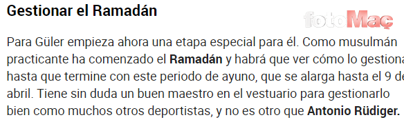 İspanyollar'dan Arda Güler için dikkat çeken manşet! "Ramazan'da oruç tutarken hocası..."