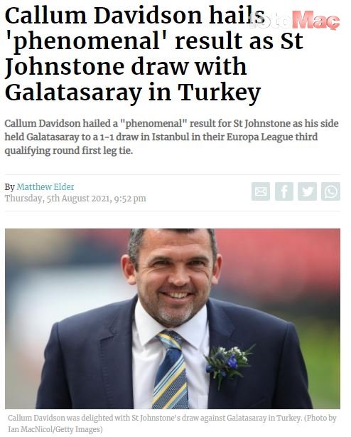 Son dakika spor haberi: İskoç basını Galatasaray-Johnstone maçını böyle gördü!