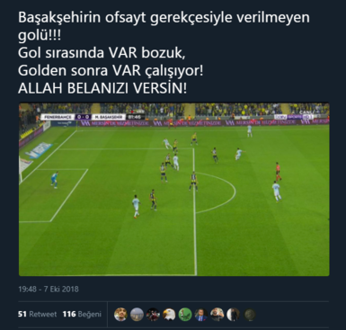 Fenerbahçe taraftarından ’VAR’ tepkisi!