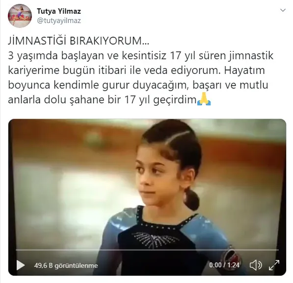 Tutya Yılmaz jimnastiği bıraktığını açıkladı! - 1