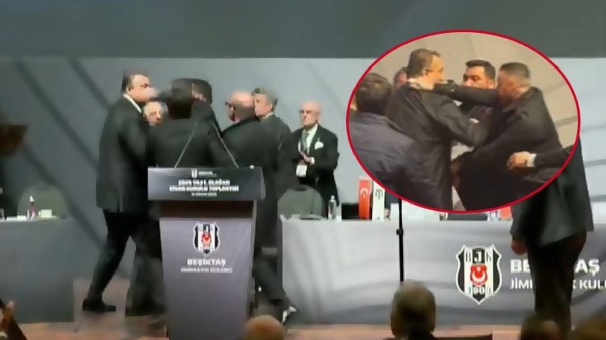 Kongrede ortalık karıştı! Divan Kurulu Başkanı Tevfik Yamantürk, eski başkan Hasan Arat'a yumruk attı Kongrede ortalık karıştı! Divan Kurulu Başkanı Tevfik Yamantürk, eski başkan Hasan Arat'a yumruk attı