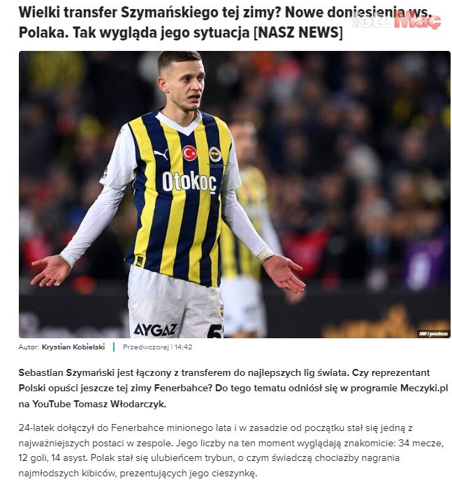TRANSFER HABERİ - Szymanski Fenerbahçe'den ayrılıyor mu? Polonyalı gazeteci açıkladı