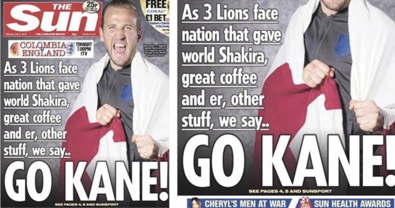 The Sun, İngiltere - Kolombiya maçından önce ortalığı karıştırdı: Go Kane