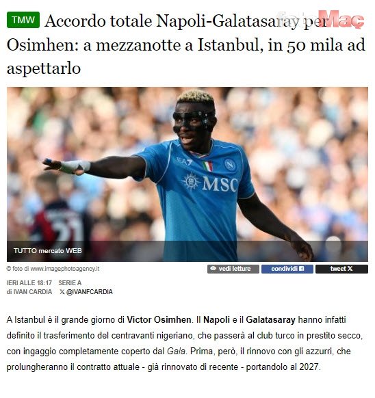 GALATASARAY HABERİ - Osimhen transferi Avrupa'da büyük ses getirdi! İşte atılan manşetler