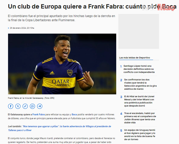 TRANSFER HABERİ - Galatasaray'dan Boca Juniors'un sol bekine kanca! Frank Fabra...