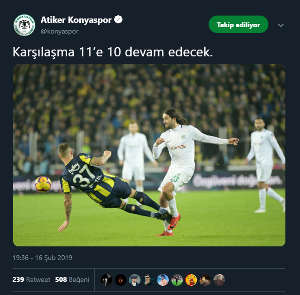 Atiker Konyaspor Dan Kirmizi Kart Gondermesi Son Dakika Fenerbahce Haberleri Fotomac