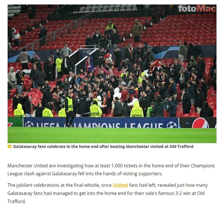 Manchester United - Galatasaray maçı sonrası büyük kriz! Soruşturma başlatıldı