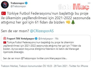 Son dakika spor haberi: Süper Lig kulüplerinden ’Orman Projesi’ne destek!