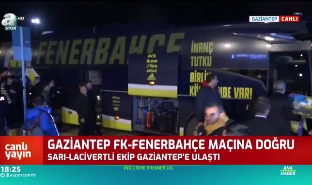 Fenerbahçe Gaziantep'e ulaştı