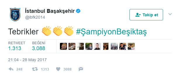 Başakşehir'den 'Beşiktaş' paylaşımı - 1