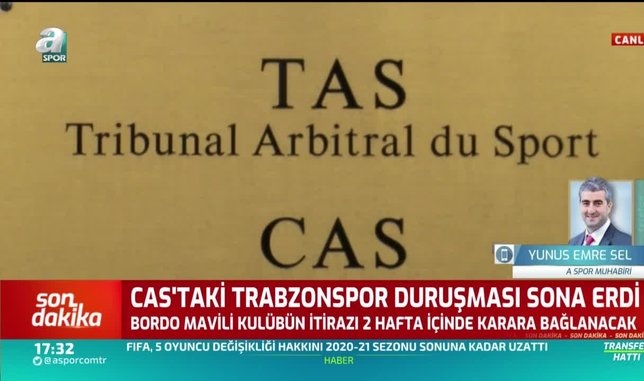CAS'taki Trabzonspor duruşması sona erdi