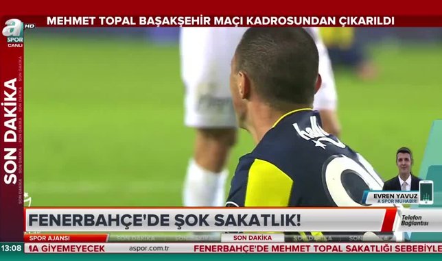Fenerbahçe'de Mehmet Topal Medipol Başakşehir maçı kadrosundan çıkarıldı