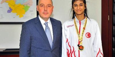 Vali Coşkun, Merve Kekeç'i kabul etti