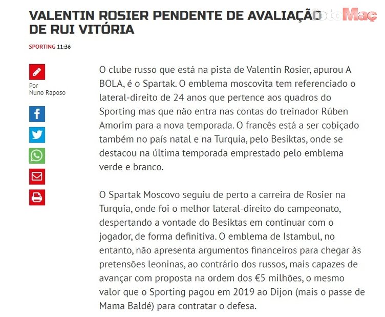 Son dakika Beşiktaş spor haberi: Valentin Rosier'e sürpriz talip! İşte gözden çıkarılan rakam