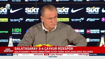 >Fatih Terim'den Çaykur Rizespor mağlubiyeti yorumu