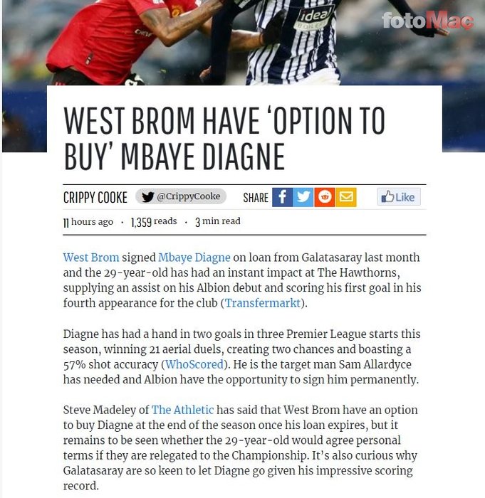Son dakika transfer haberi: West Bromwich'te Mbaye Diagne ikilemi! Satın alma opsiyonu...