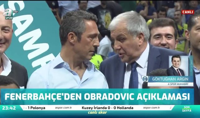 Fenerbahçe'den Obradovic açıklaması