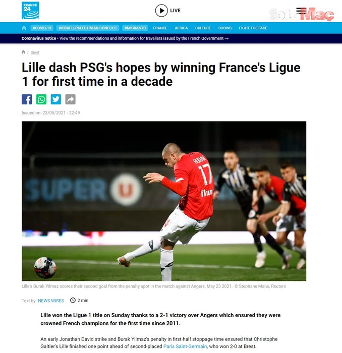 Burak Yılmaz attı Avrupa yazdı! İşte Lille'in şampiyonluk manşetleri