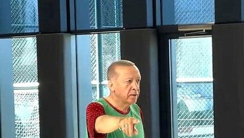 Başkan Recep Tayyip Erdoğan'dan basketbol resitali!