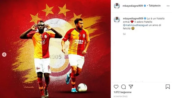 Mbaye Diagne'den taraftarı heyecanlandıran paylaşım! Trezeguet... - 1