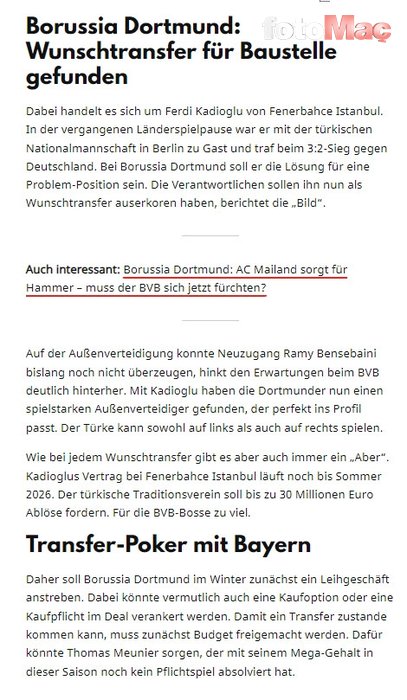 FENERBAHÇE HABERİ: Borussia Dortmund Ferdi Kadıoğlu'nu böyle transfer edecek! Ocak ayında...