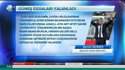 >Şenol Güneş'ten iddialara yalanlama