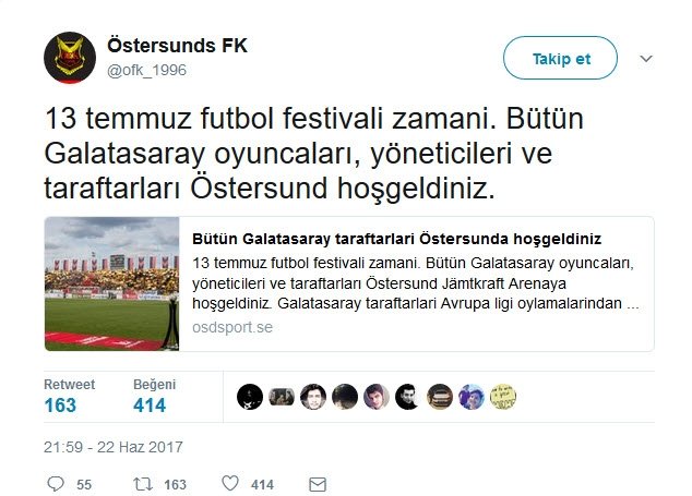 Ostersunds Tan G Saray Aciklamasi Son Dakika Galatasaray Haberleri Fotomac