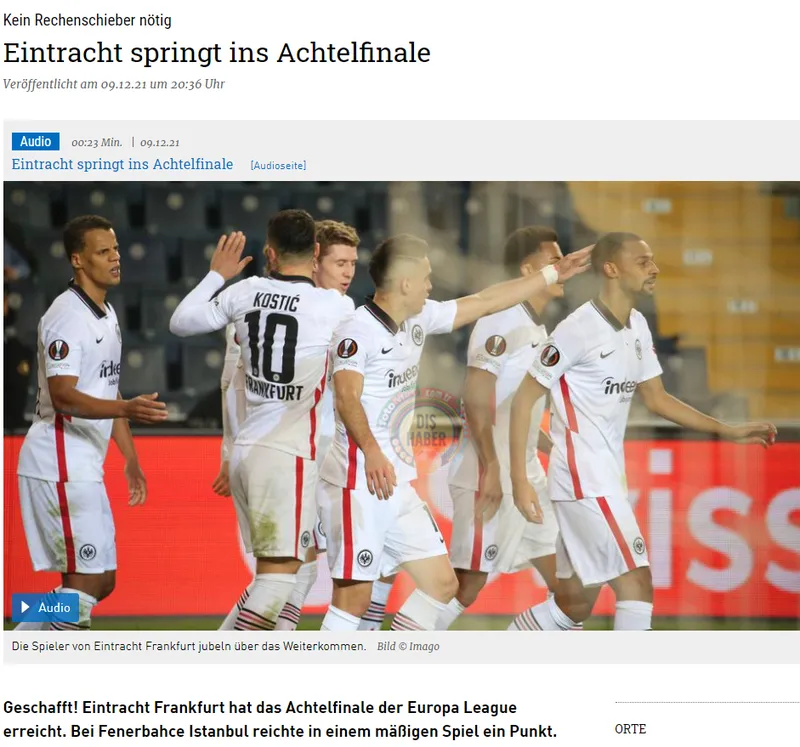 Alman basınından flaş Fenerbahçe Frankfurt maçı yorumu! - 2