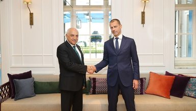 UEFA Başkanı Ceferin TFF Başkanı Mehmet Büyükekşi ile bir araya geldi