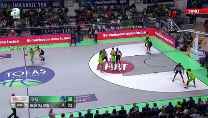 >TOFAŞ 53-48 Beşiktaş GAİN (2. Periyot Sonucu)